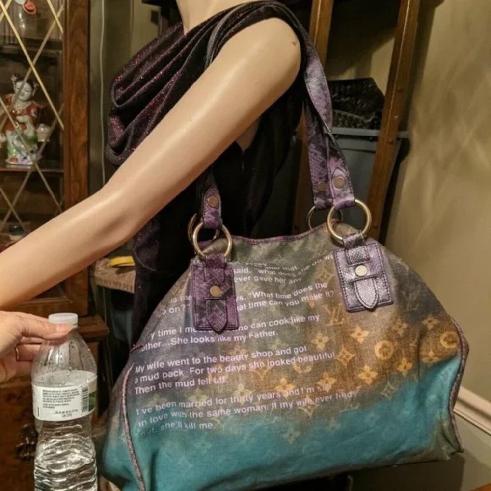 RARE Louis Vuitton Richard Prince Heartbreak jokes Tote bag limited edition